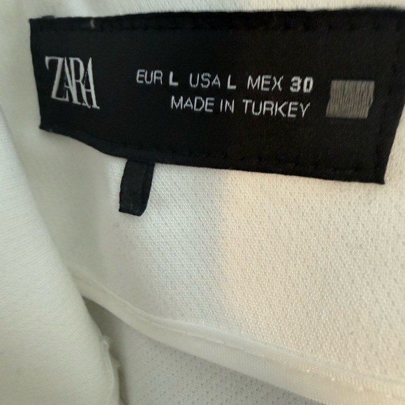 Zara white Classic wide leg  Trousers size large - Picture 7 of 8